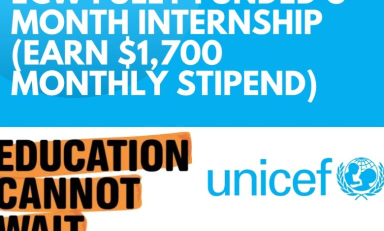 6-Month Internship – UNICEF ECW Fully Funded – (Earn $1,700 Monthly Stipend, In Person or Remote) – Apply Now